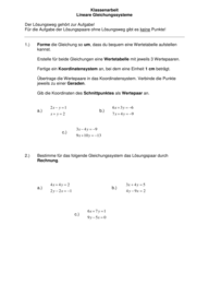 Lineare Gleichungssysteme [9. Klasse] 4259 Vorschau