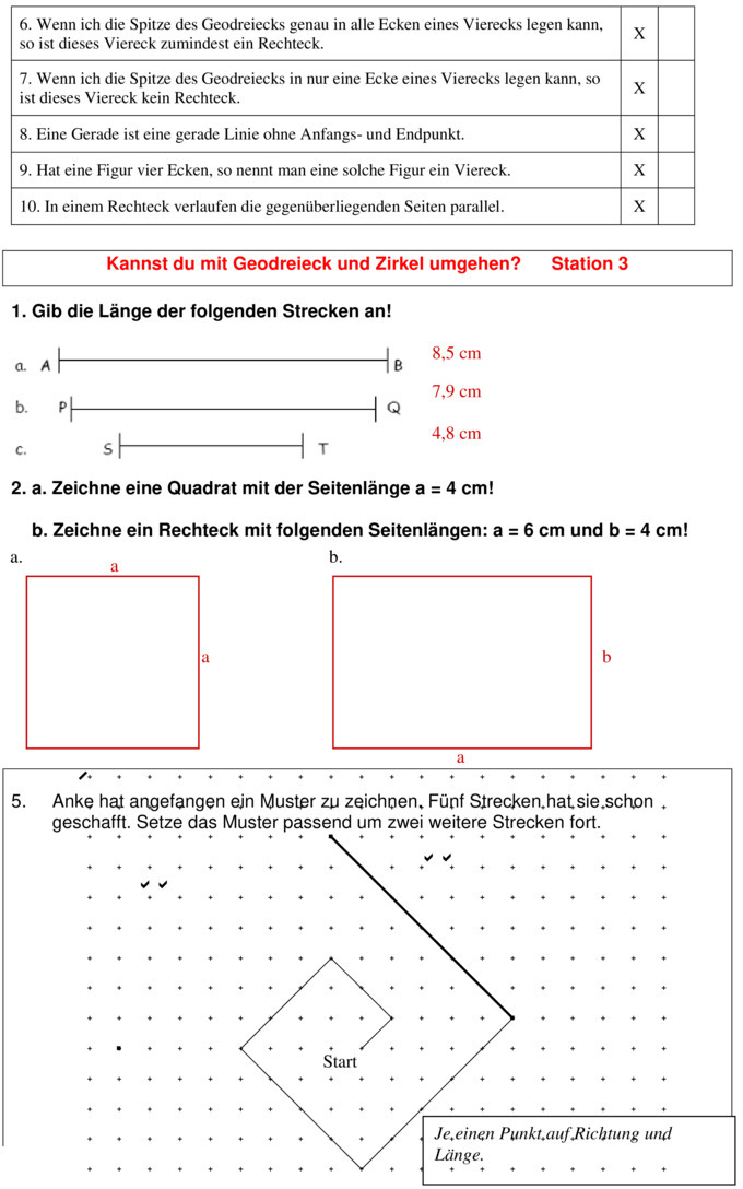 Übungsblatt zu Geometrie