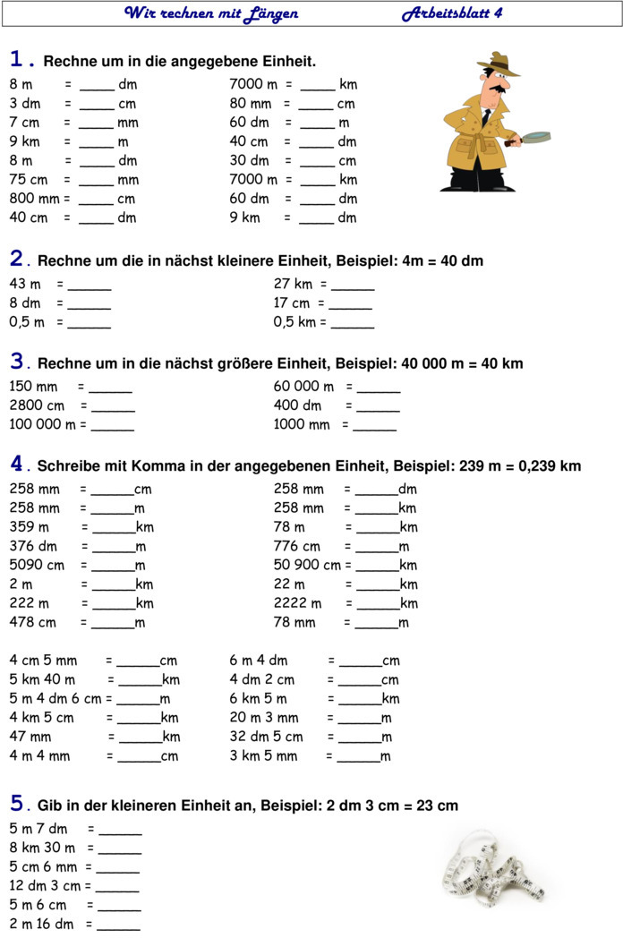 Übungsblatt zu Längen