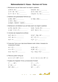 Terme und Gleichungen [8. Klasse] 4017 Vorschau