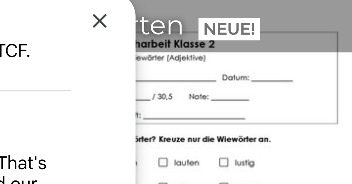 Wortarten Deutsch - 2. Klasse