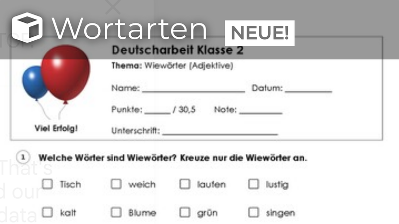Wortarten Deutsch - 2. Klasse