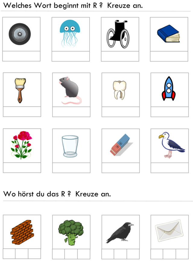 Übungsblatt zu Buchstaben