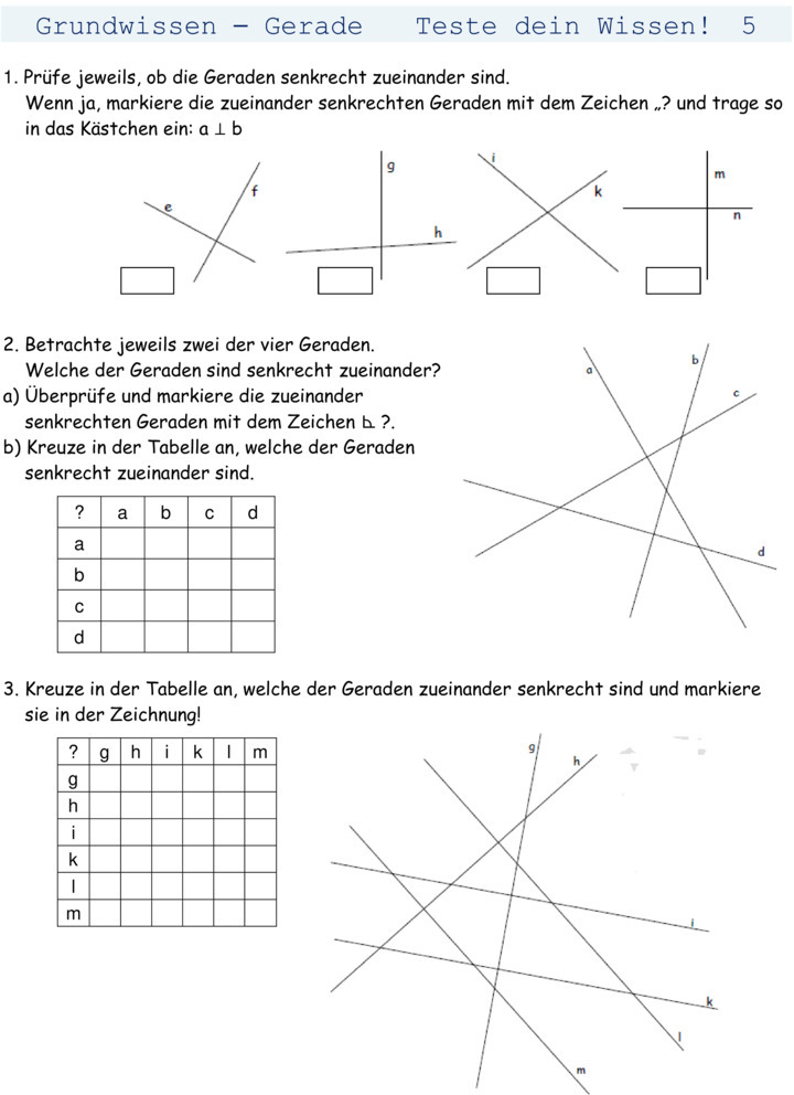 Zadania Z Geometrii Dla Klasy 6 Übungsblatt zu Geometrie [6. Klasse]