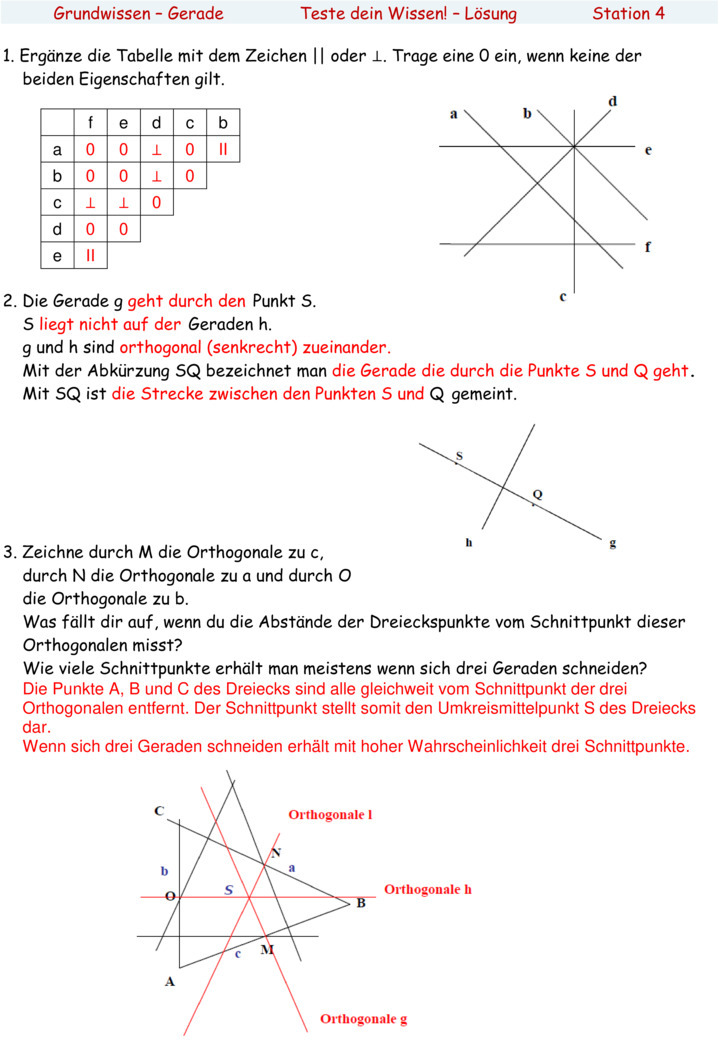 Übungsblatt zu Geometrie [6. Klasse]