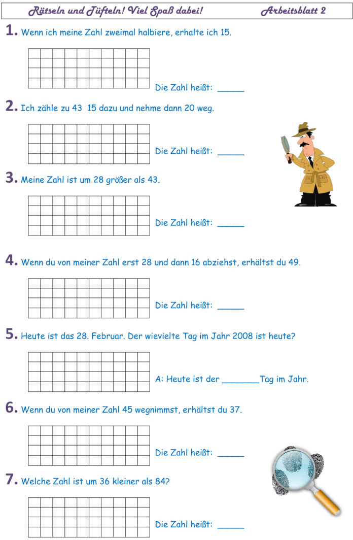 Knobelaufgaben Klasse 2