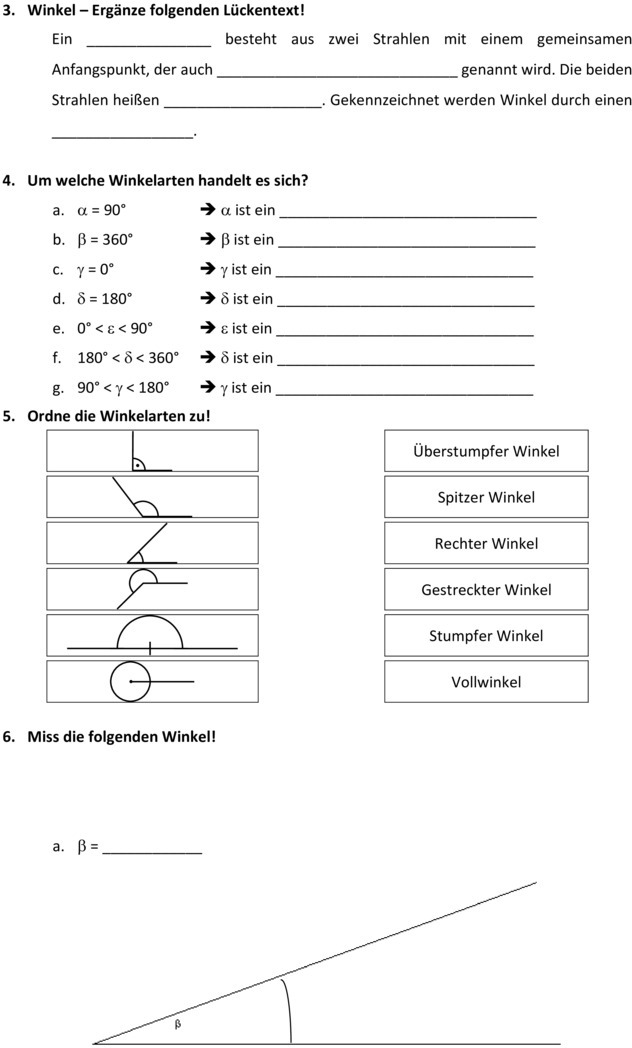 Klassenarbeit Mathe Klasse 6 Winkel Und Dreiecke Klassenarbeit zu Winkel