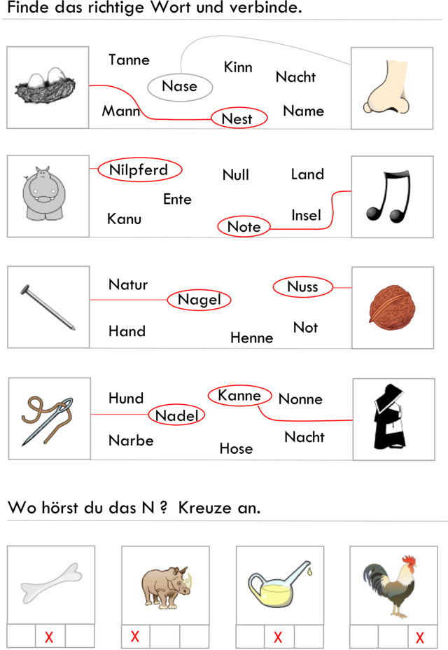 Übungsblatt zu Buchstaben