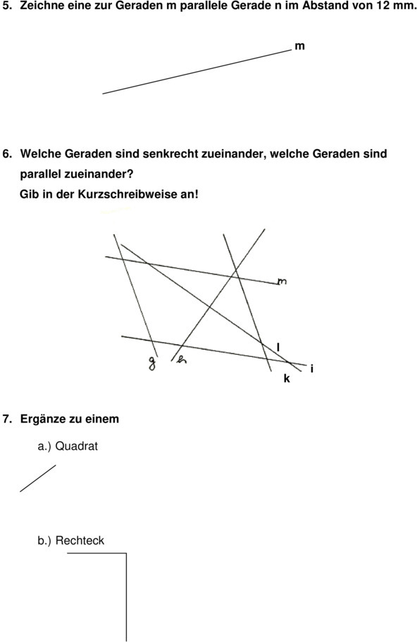 Klassenarbeit zu Geometrie