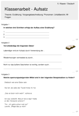 Erzählung klassenarbeit