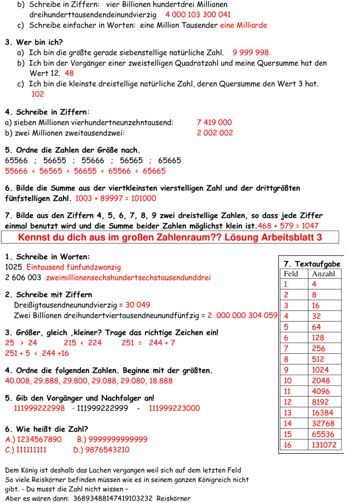 Übungsblatt zu Natürliche Zahlen