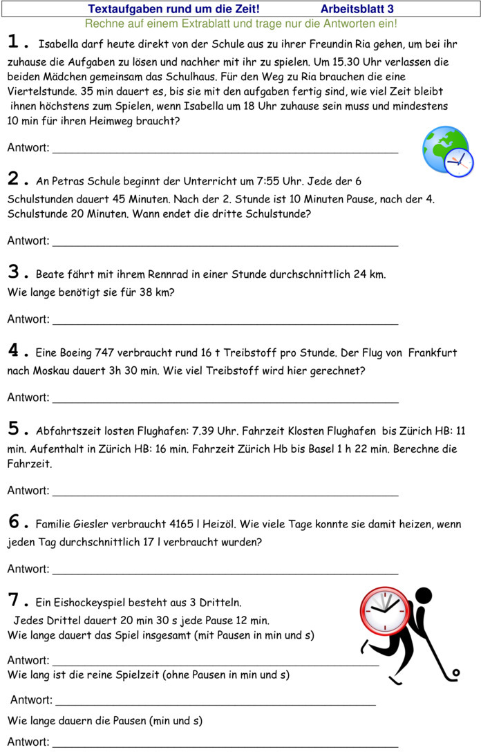 Textaufgaben Klasse 5 Gymnasium Pdf Übungsblatt zu Textaufgaben und Zweisatz