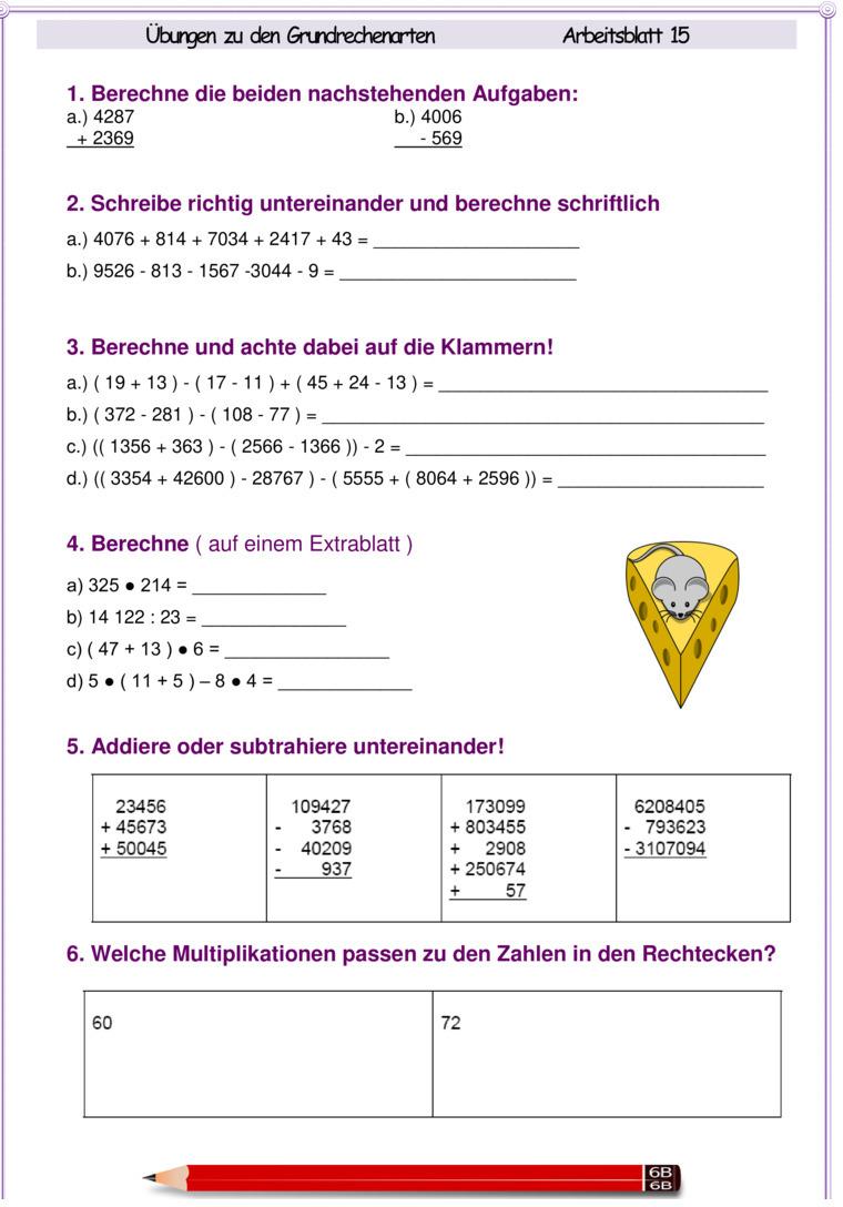 bungsblatt Zu Grundrechenarten bungsblatt-zu-grundrechenarten