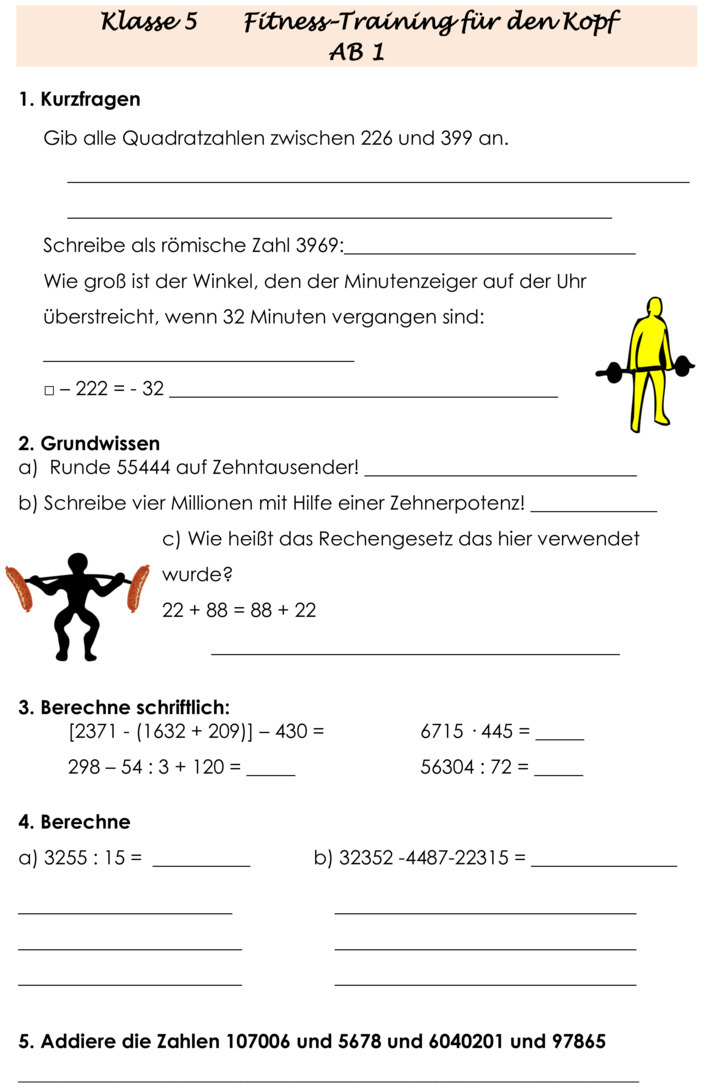mathematik 5 klasse gymnasium übungen