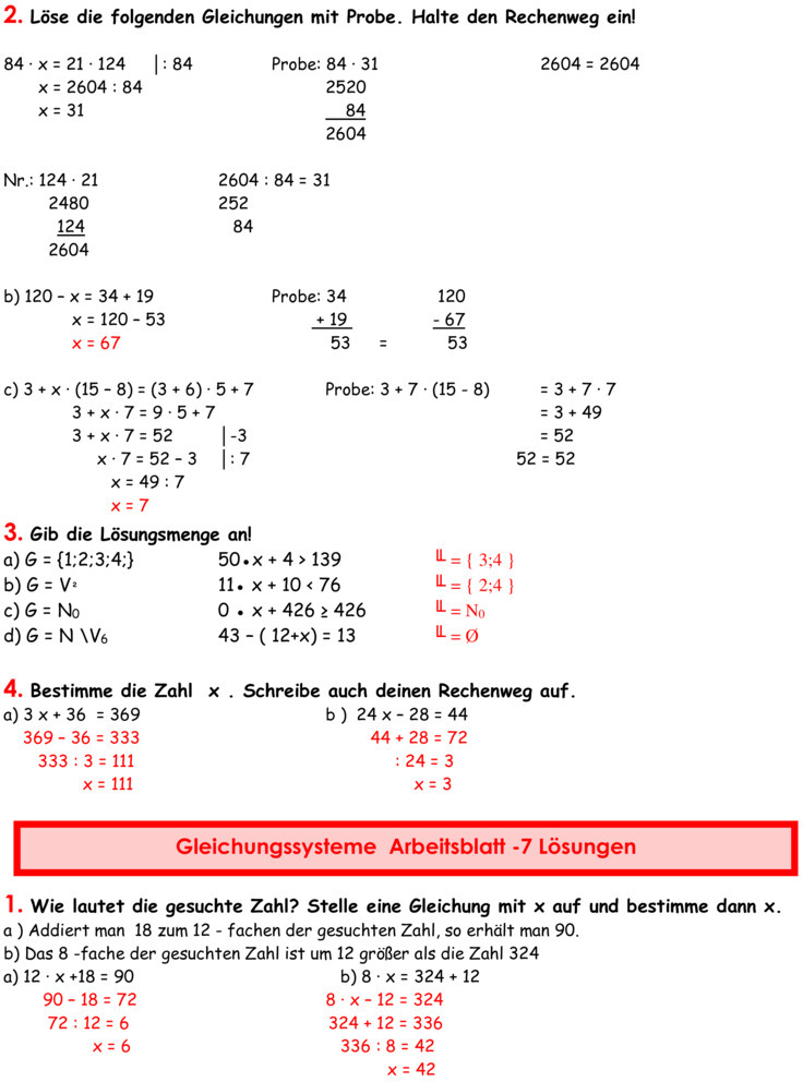 übungen Zu Termen Und Gleichungen Übungsblatt zu Gleichungen und Terme
