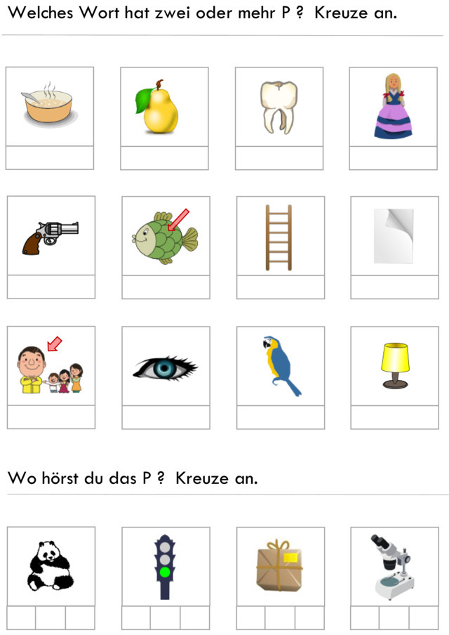 Übungsblatt zu Buchstaben