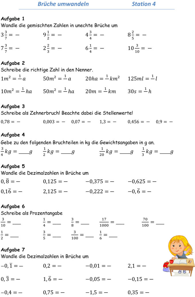  bungsblatt Zu Bruchzahlen
