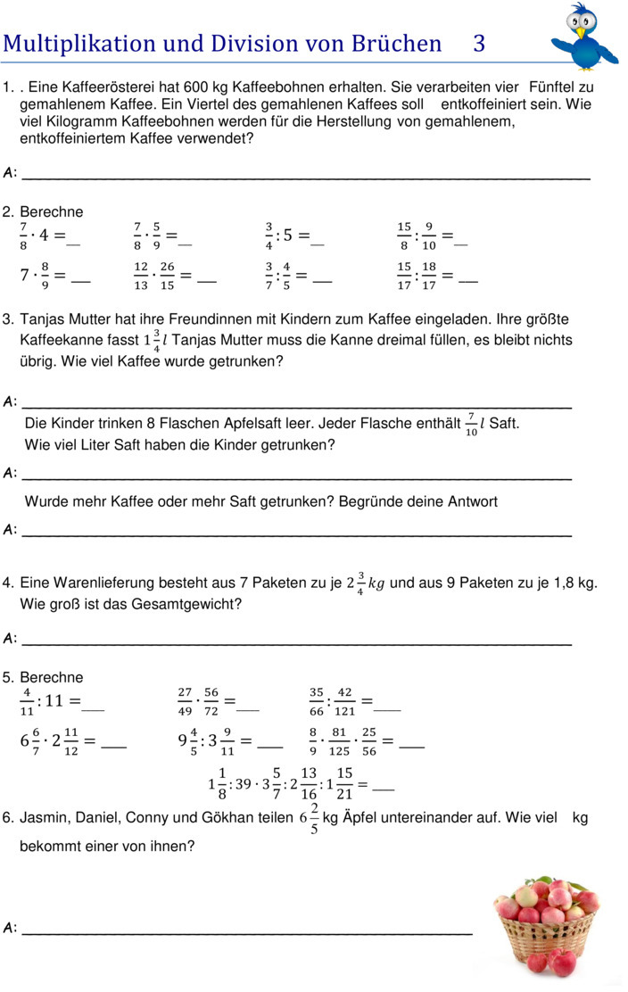 24236_3 Bruchrechnen Aufgaben Pdf Mit Losungen
