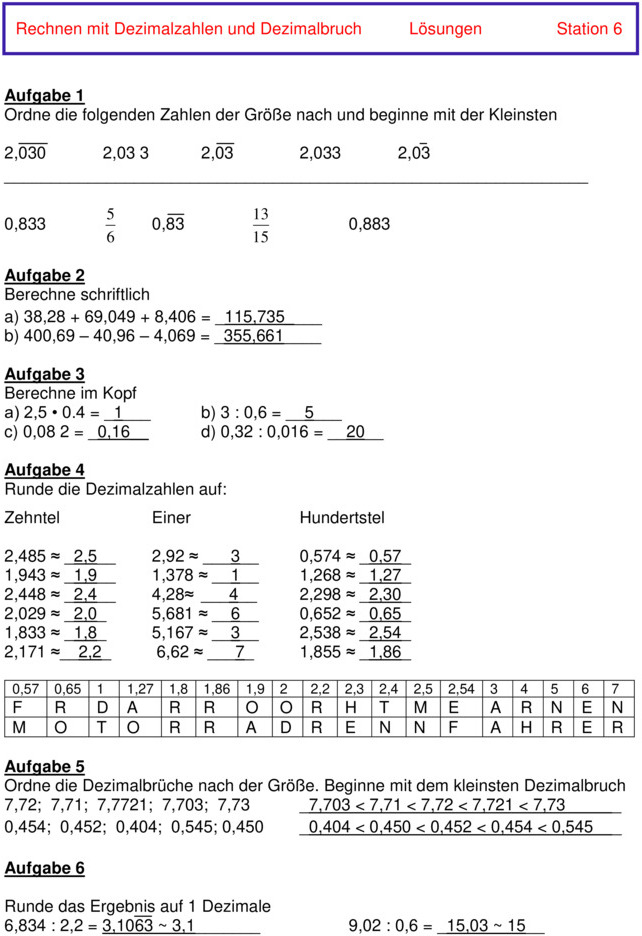 Dezimalzahlen Dividieren übungen Mit Lösungen Pdf Übungsblatt zu Dezimalzahlen