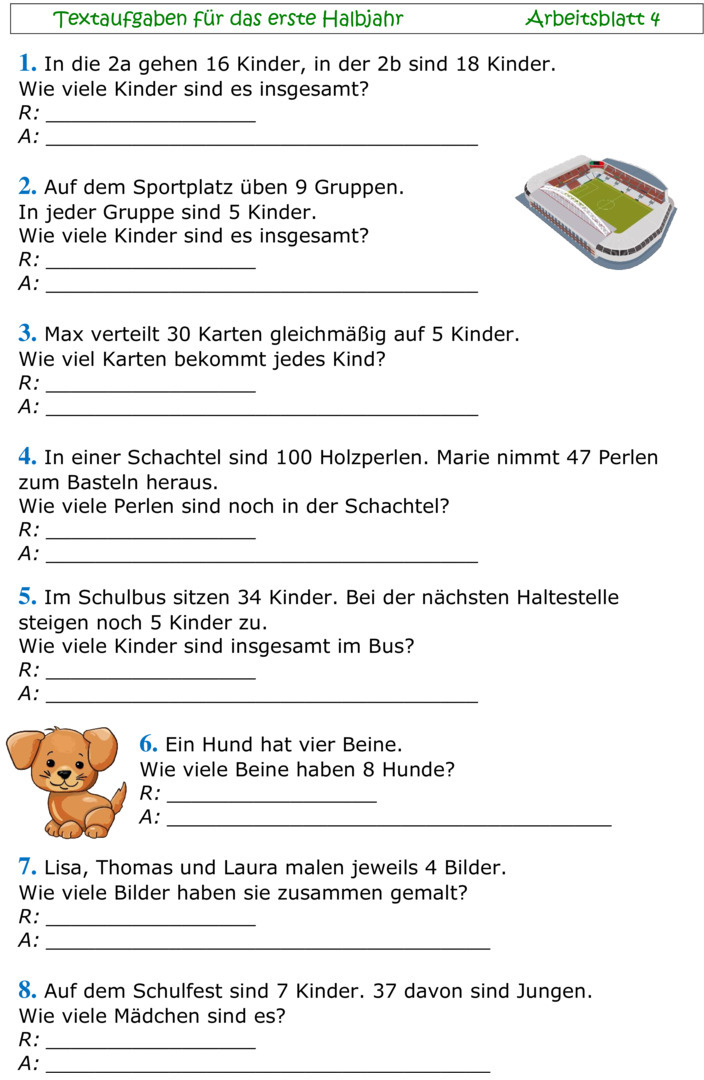Textaufgaben Klasse 5 Gymnasium Pdf Übungsblatt zu Textaufgaben [Mathe 2. Klasse]