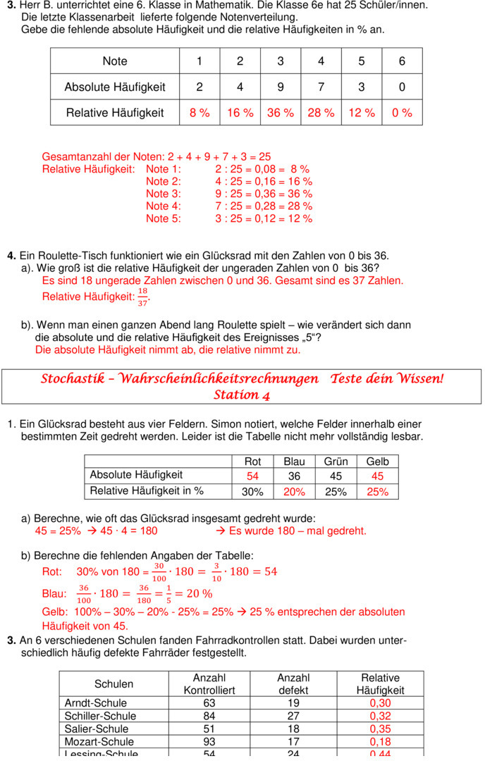 Übungsblatt zu Wahrscheinlichkeit
