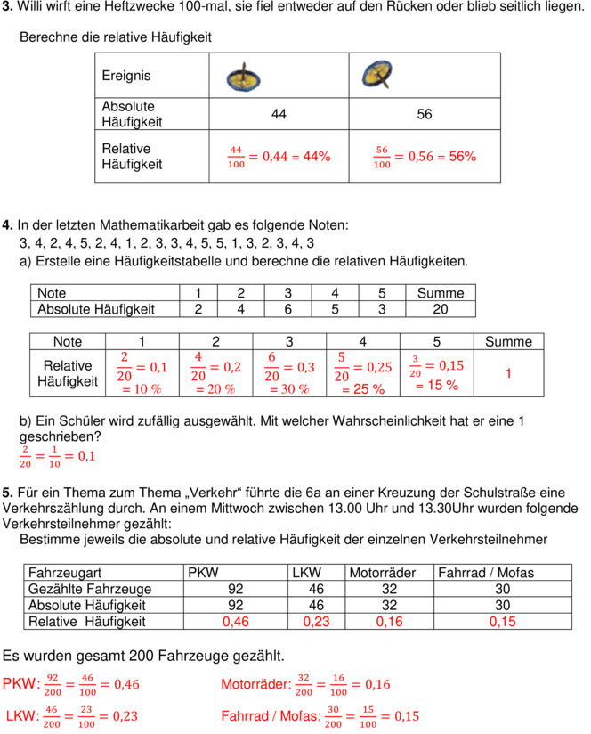 Häufigkeit Und Wahrscheinlichkeit Klasse 4 Übungsblatt zu Wahrscheinlichkeit