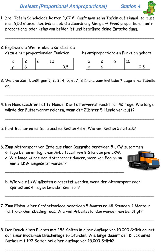 Proportional Und Antiproportional übungen Pdf Klassenarbeit zu Proportionale Zuordnungen