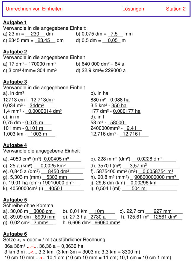 Übungsblatt zu Sonstiges [Mathe 6. Klasse]