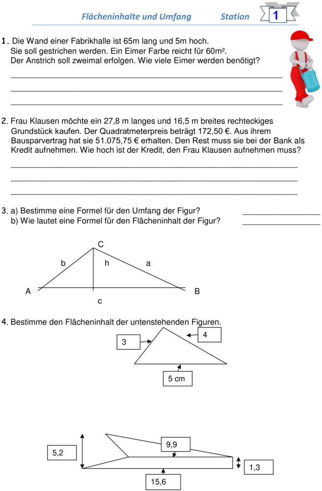 Zadania Z Geometrii Dla Klasy 6 Übungsblatt zu Geometrie [6. Klasse]