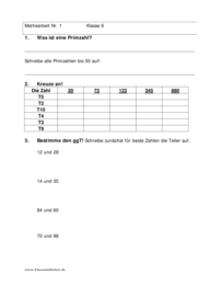 Teiler und Vielfache 3126 Vorschau