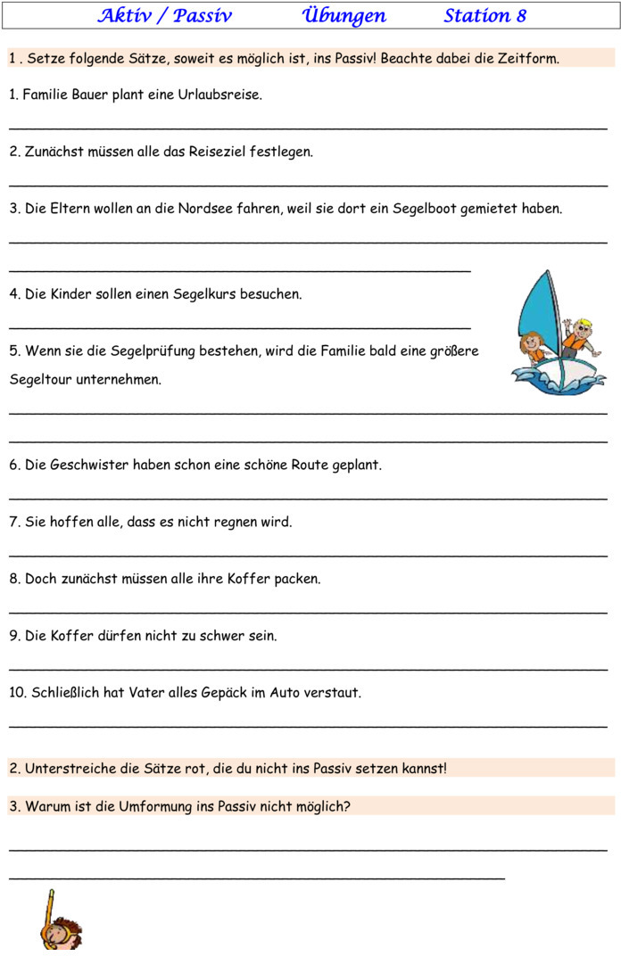 Deutsch Aktiv Und Passiv übungen Übungsblatt zu Aktiv - Passiv