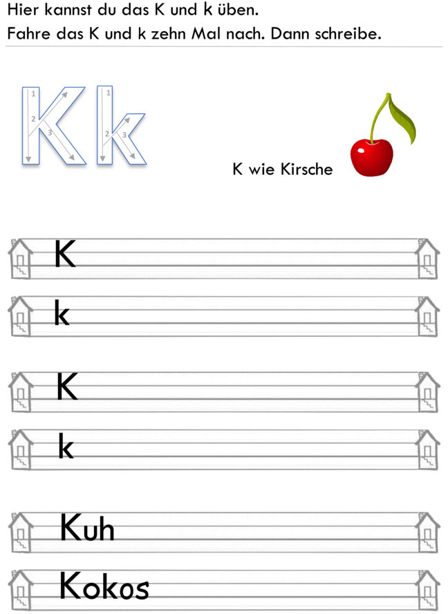 Übungsblatt zu Buchstaben