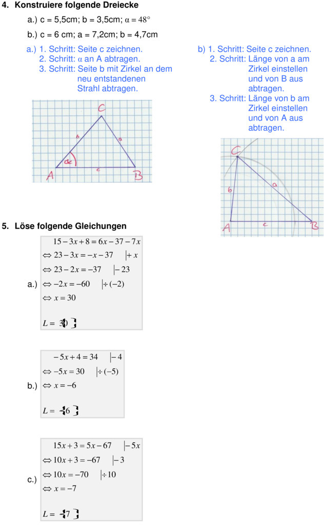 Klassenarbeit Mathe Klasse 6 Winkel Und Dreiecke Klassenarbeit zu Winkel