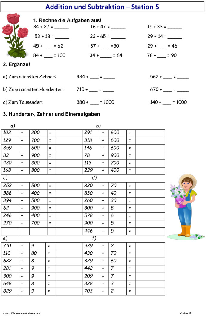 Addition Und Subtraktion Bis 1000