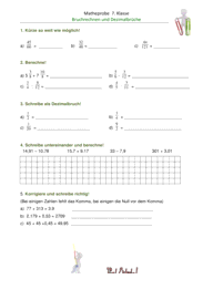 Dezimalbrüche [7. Klasse] 3420 Vorschau