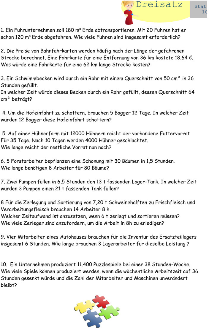 Gerader Und Ungerader Dreisatz Aufgaben Mit Lösungen Pdf Übungsblatt zu Dreisatz
