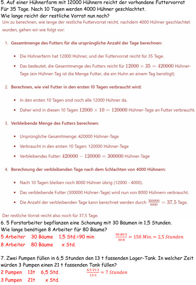 Übungsblatt zu Dreisatz