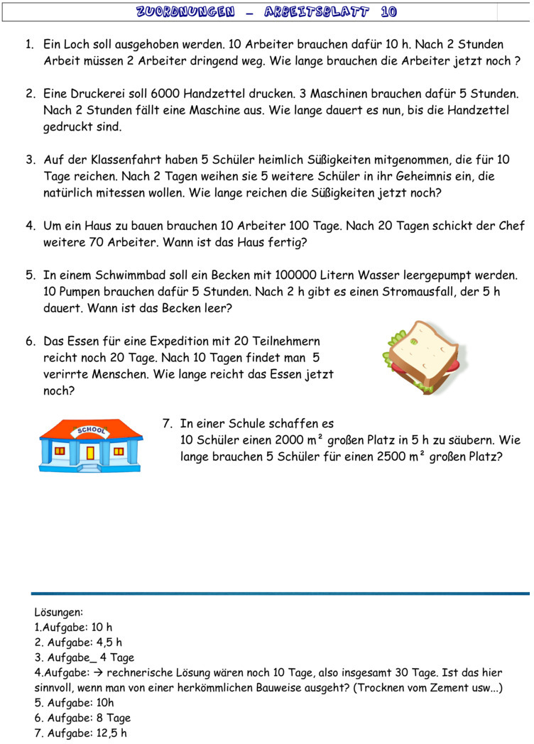 Zuordnungen Klasse 7 übungen Pdf Übungsblatt zu Proportionale Zuordnungen [Klasse 7]