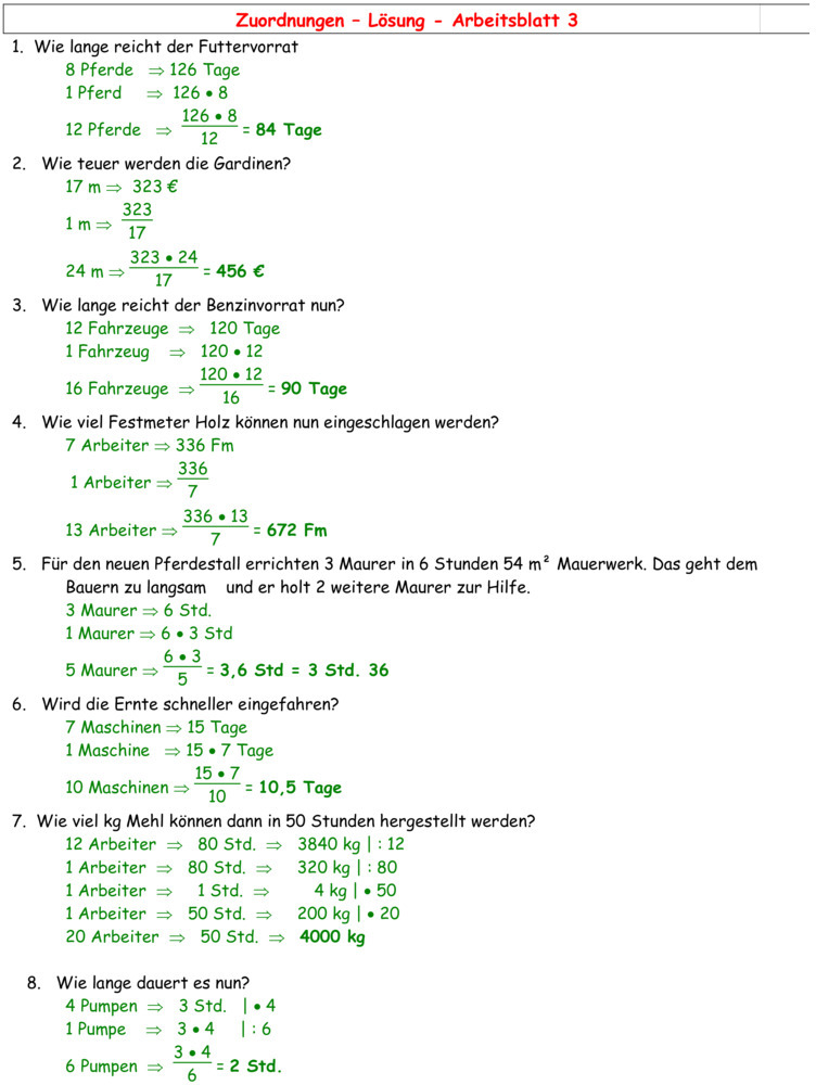 Proportionale Zuordnung Aufgaben Mit Lösungen Pdf Übungsblatt zu Proportionale Zuordnungen [Klasse 7]