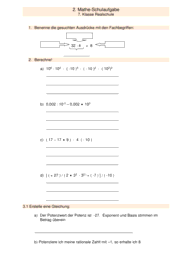 Potenzen [7. Klasse] 3563 Vorschau