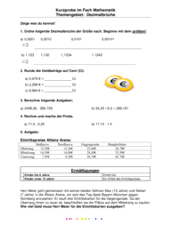 Dezimalbrüche [7. Klasse] 3610 Vorschau