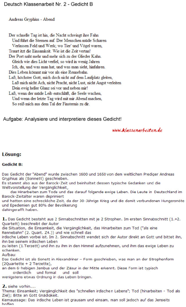 From Zero To Hero Gedichtanalyse Klasse 8 Mit Lösung That Actually Works - psuxrgk