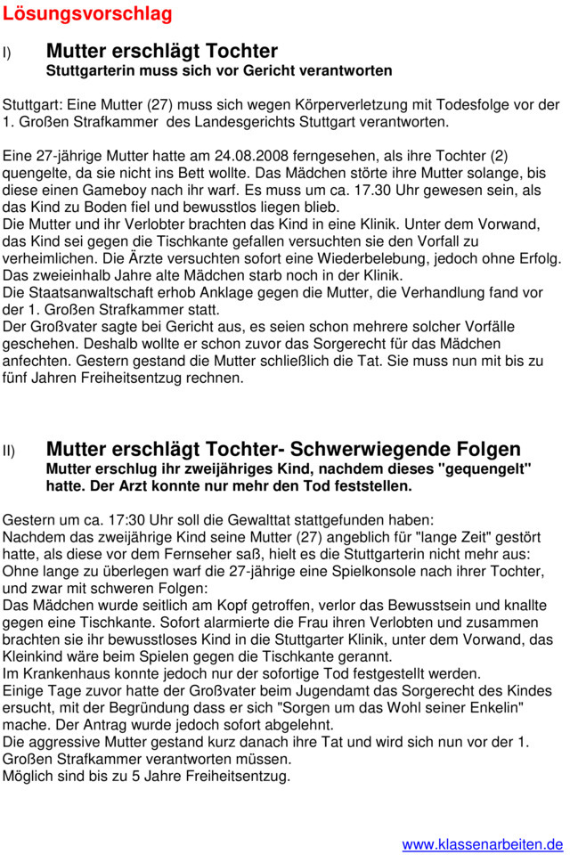 Wie Schreibt Man Einen Zeitungsbericht Klassenarbeit zu Zeitungsartikel schreiben