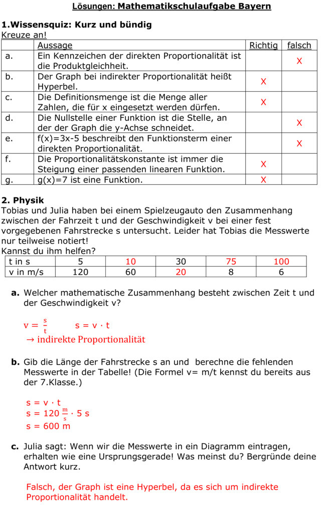 Klassenarbeit Lineare Funktionen Klasse 8 Mit Lösungen Klassenarbeit zu Lineare Funktionen [8. Klasse]