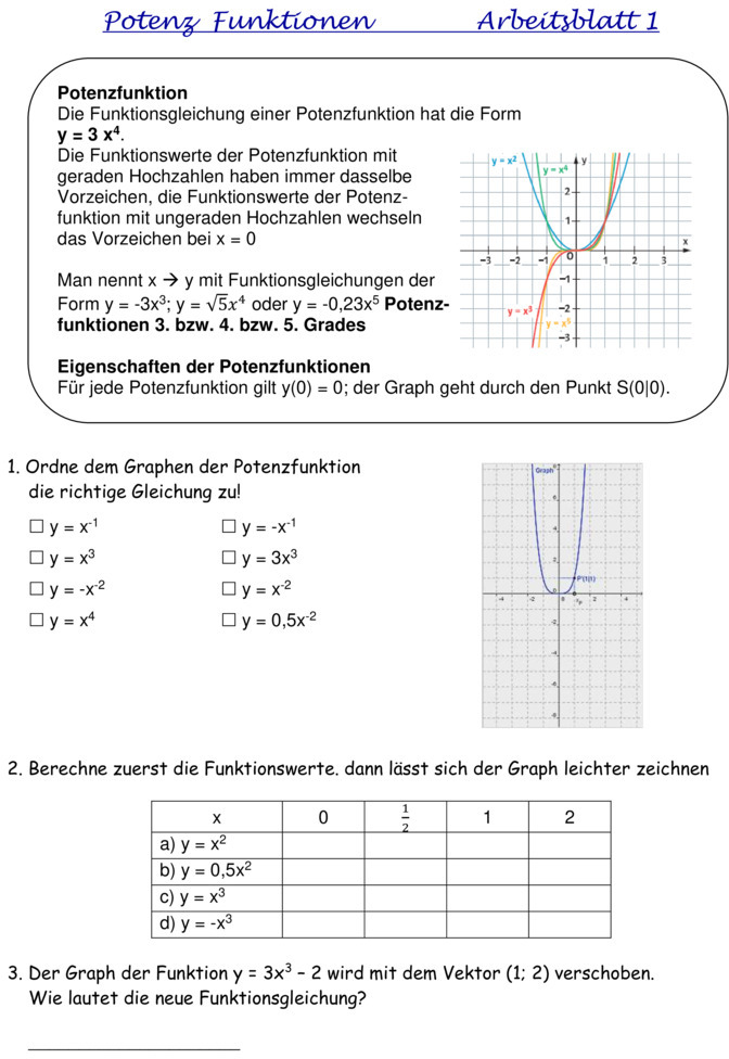 Übungsblatt zu Verschiedene Themen [Mathe 8. Klasse]