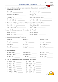 Binomische Formeln 3830 Vorschau