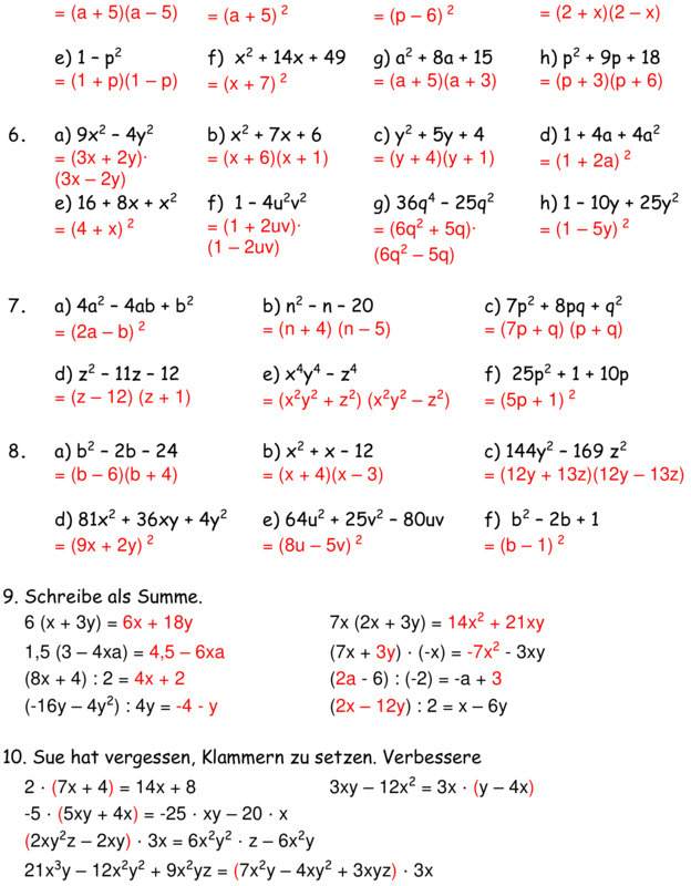 übungen Binomische Formeln Mit Lösungen Pdf Übungsblatt zu Binomische Formeln