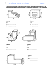 Flächen und Volumen [8. Klasse] 3853 Vorschau