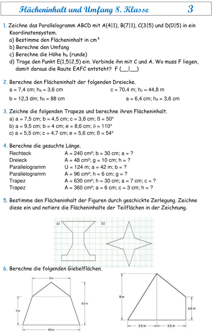 Schulaufgabe Mathe 8 Klasse Gymnasium Bayern
