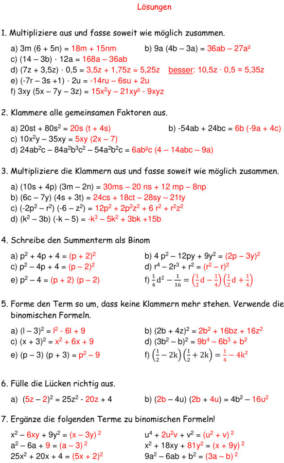 übungen Zu Termen Und Gleichungen Klassenarbeit zu Terme und Gleichungen [8. Klasse]